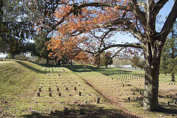 National Cemetery in Vicksburg Battlefield  Mississippi  Vereinigte Staaten von Amerika  Nordamerika