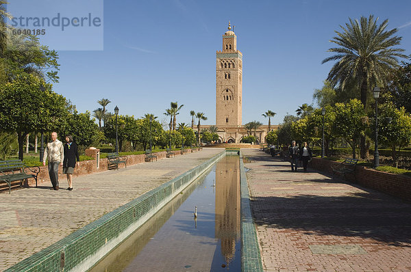 Koutoubia-Minarett  Marrakesch  Marokko  Nordafrika  Afrika