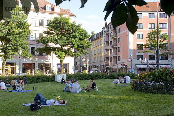 Die schönen Gärtnerplatz rund um die trendigen Glockenbachviertel Nachbarschaft  München  Bayern  Deutschland  Europa