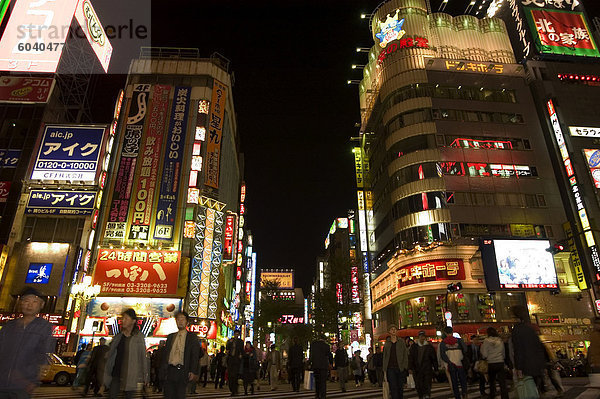 Nacht Zeit Stadt Lichter  Shinjuku  Tokio  Honshu  Japan  Asien
