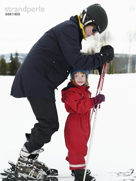 Skisport Tochter Mutter - Mensch