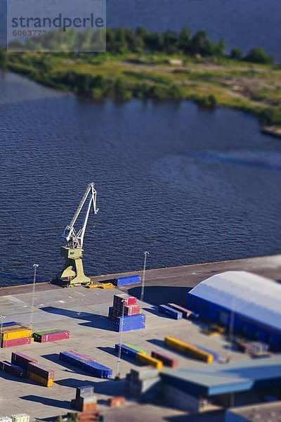 Luftbild der kommerziellen docks