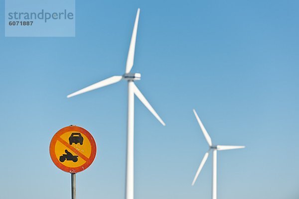 Windturbine Windrad Windräder Eingang Zeichen Signal