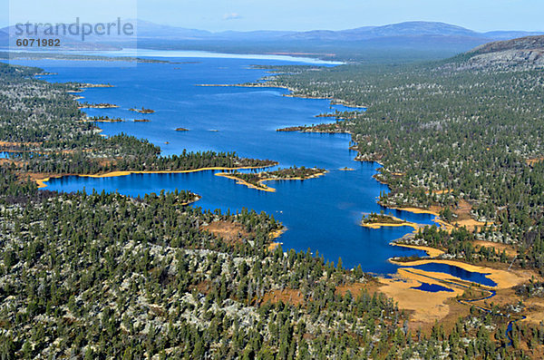 Luftbild Landschaft mit See und Wald