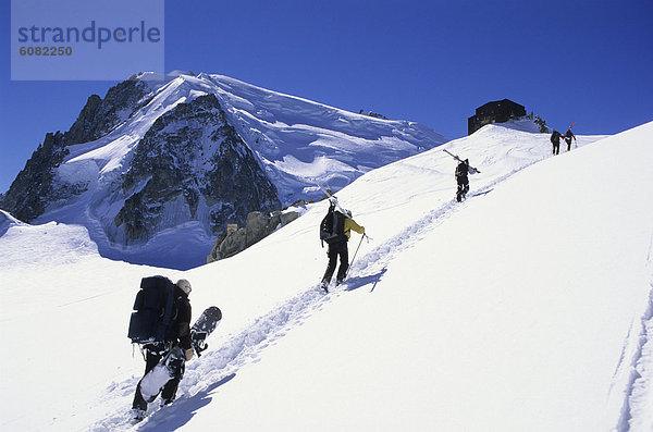 hoch  oben  Frankreich  wandern  Ski  Flucht  Chamonix