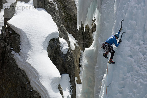 Frau  Eis  klettern  Colorado  Ouray