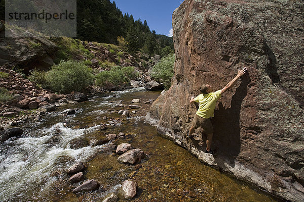 Mann  halten  Fluss  Freeclimbing  Colorado
