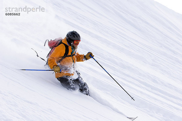 Skifahrer  Frische  drehen  Produktion  Gesichtspuder  Telemark