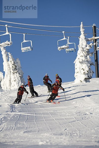 hoch  oben  Berg  Winter  Snowboard  Fröhlichkeit  Sonnenstrahl  Felsen  Urlaub  Ski  Lehrer