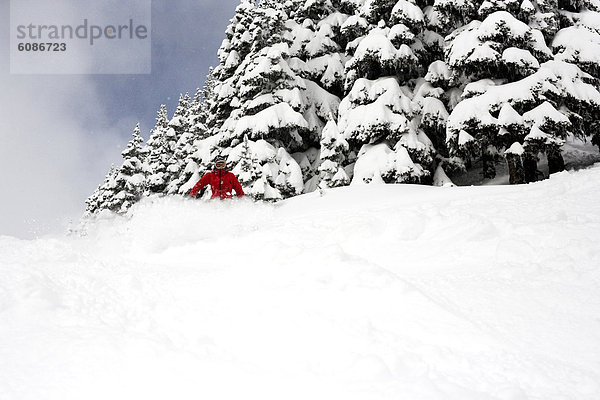 Snowboardfahrer  fließen  Schnee  Gesichtspuder