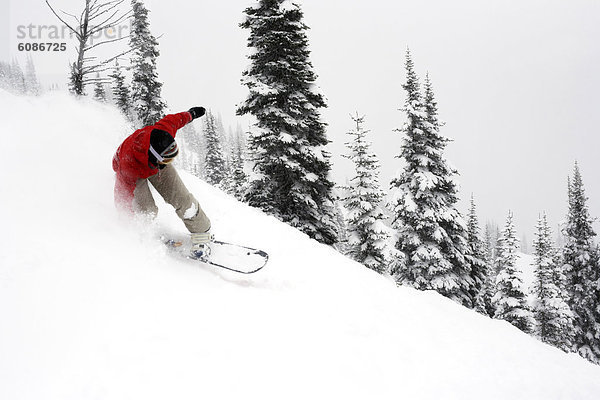 Snowboardfahrer  fließen  Schnee  Gesichtspuder