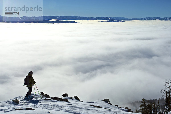 Mann  Wolke  füllen  füllt  füllend  Tal  Ende  Loch  Skisport  Jackson  Wyoming