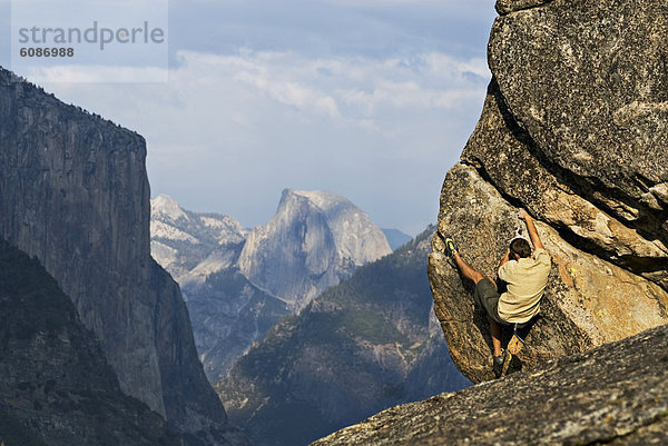 Kuppel Mann Tal Hintergrund jung Yosemite Nationalpark Freeclimbing Kuppelgewölbe Hälfte