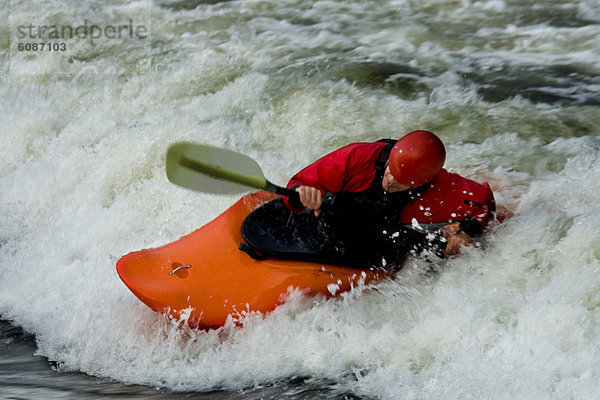 Fluss  Kajakfahrer  Wildwasser  Schlacht  Gabel