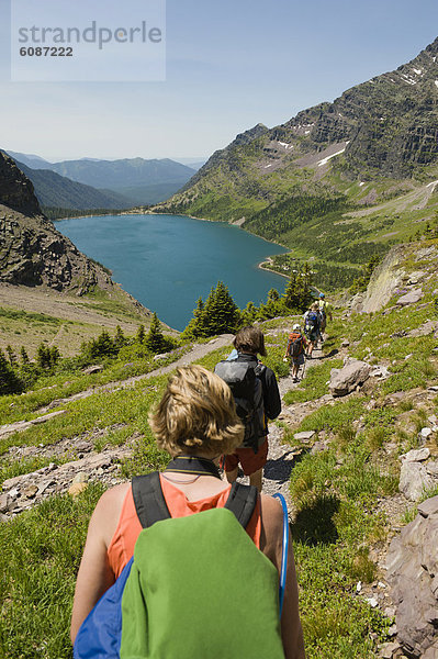 folgen  Berg  See  wandern  Backpacker  Glacier Nationalpark