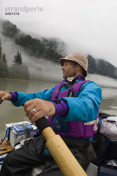Wasser  Mann  Ruhe  Nebel  Reihe  Alaska  Floß
