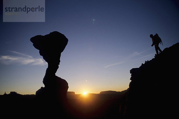 nahe  Sonnenuntergang  Anordnung  wandern  Angler  Kobra  Sandstein  Utah