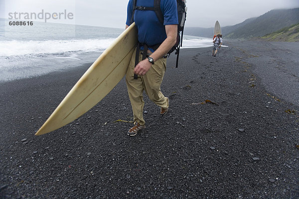 Mann  Küste  Surfboard  Desorientiert  wandern  2  Kalifornien