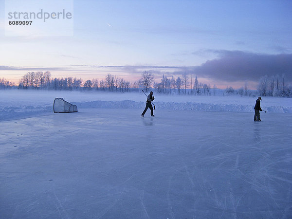 Spiel  2  jung  Anchorage  Hockey  Teich