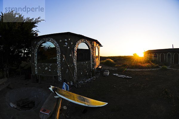 Hütte  Sonnenuntergang  Chile  Brandung