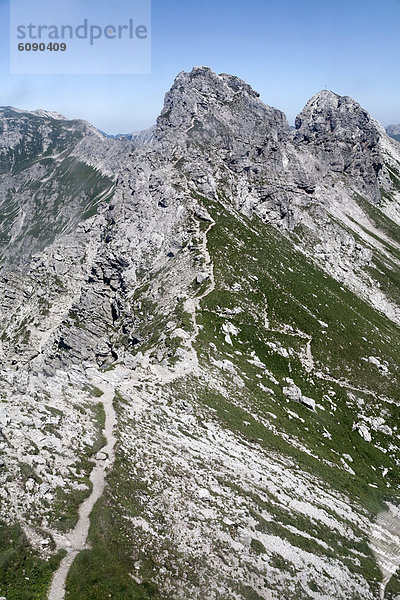 Deutschland  Bayern  Blick auf das Nebelhorn