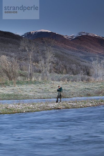 Berg  Mann  Hintergrund  Fluss  Krawatte  angeln  Wasatch Range  Utah