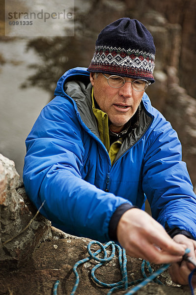 Bohrinsel  Mann  Seil  Tau  hoch  oben  South Dakota