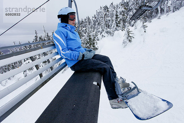 Snowboardfahrer  Stuhl  heben  fahren  Hampshire  neu