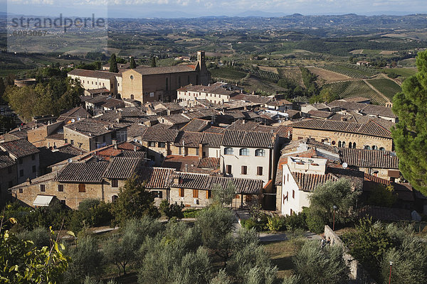 Europa  Italien  Provinz Siena  Blick auf San Gimignano