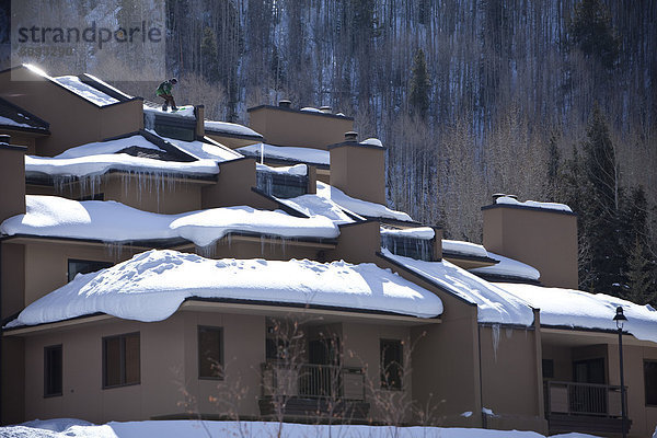 Snowboardfahrer  fahren  Hotel  Colorado
