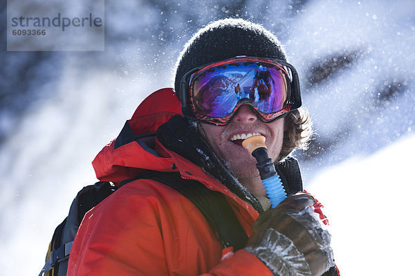 Portrait  Snowboardfahrer  Colorado