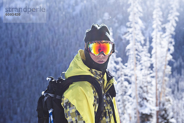 Portrait  Snowboardfahrer  Colorado
