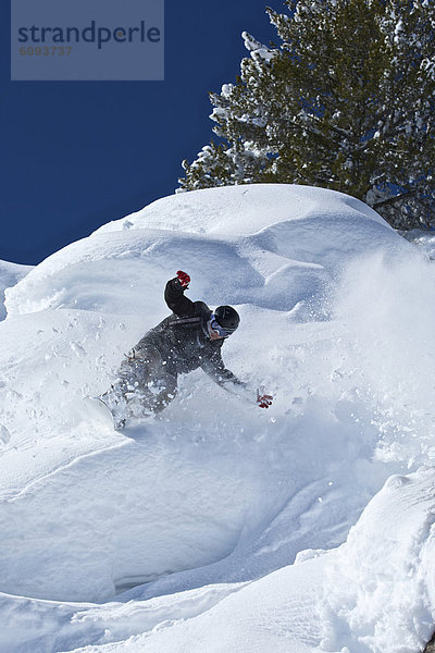 Mann  Ski  Pulverschnee  Gesichtspuder  Schnee  Wyoming