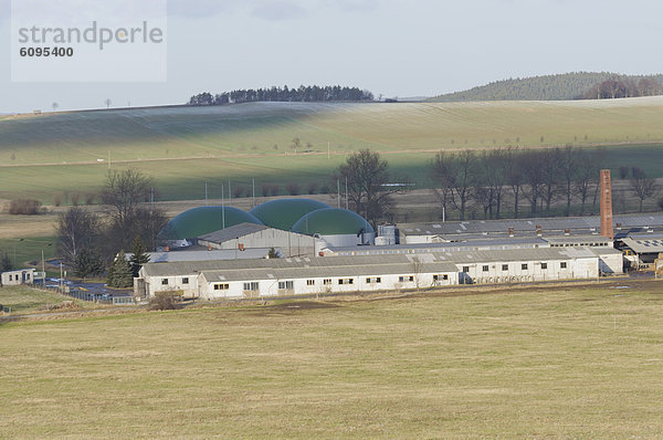 Deutschland  Thüringen  Blick auf die Biogasanlage
