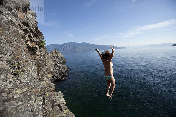 klein  Steilküste  See  springen  Idaho