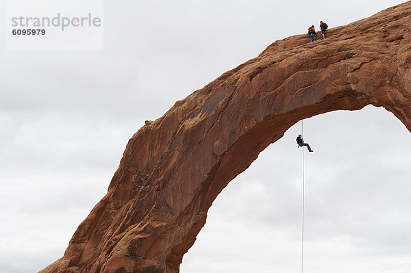 abseilen  Brücke  Moab