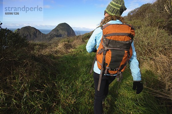 nahe  Frau  Strand  Küste  wandern  Oregon