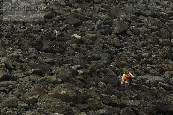 Frau  Strand  Küste  wandern  Oregon