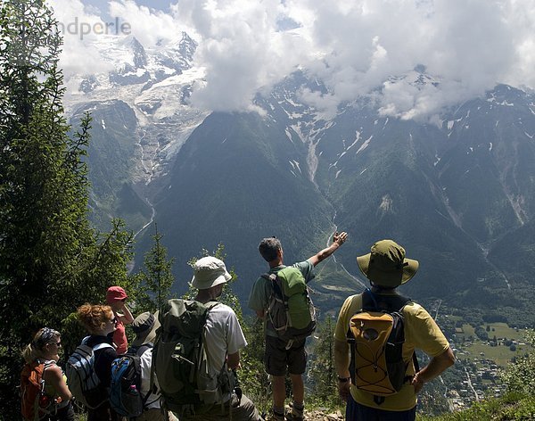 Führung  Anleitung führen  führt  führend  Frankreich  über  Stadt  Vielfalt  Landschaft  Chamonix