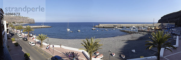 Spain  La Gomera  View of Playa de Santiago with harbour