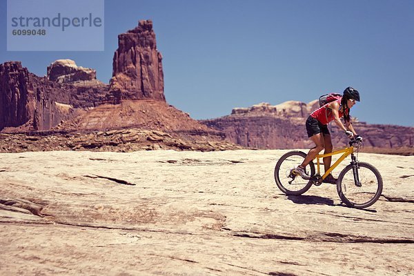 Frau  folgen  weiß  Fahrrad  Rad  Utah