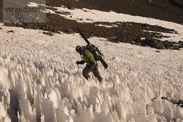 Bergsteigen  Berg  Mann  Ski  Anden  Chile