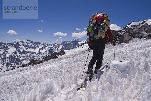 Bergsteigen  Berg  Mann  Ski  Anden  Chile
