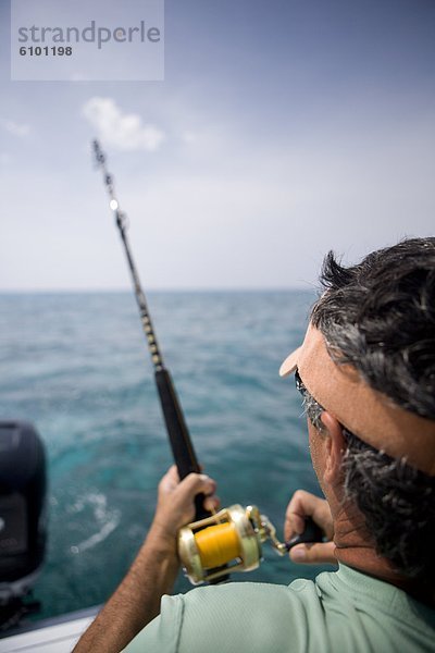 entfernt  Wasser  Fisch  Pisces  über  blau  Ansicht  Fischer  aufrollen