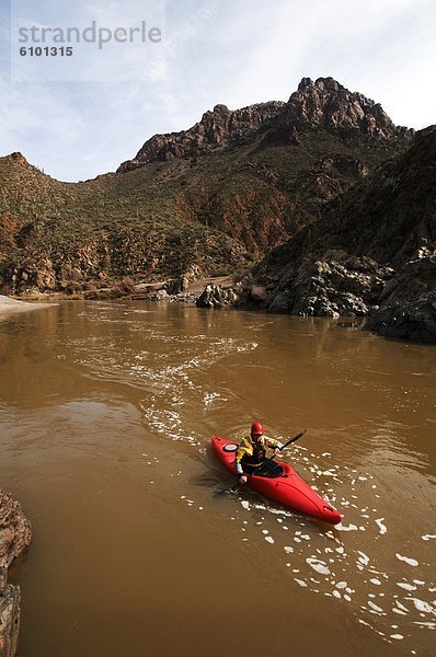 Reise  Fluss  Paddel  Kajakfahrer  Wildwasser  Arizona  flussabwärts  Speisesalz  Salz