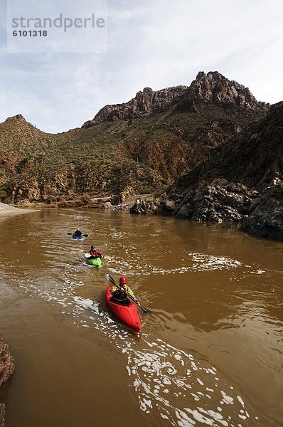 Reise  Fluss  Paddel  Kajakfahrer  Wildwasser  Arizona  flussabwärts  Speisesalz  Salz