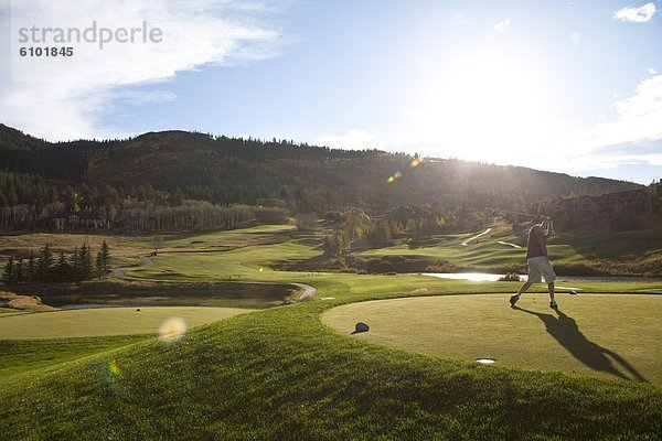 Sonnenuntergang  fahren  Golfspieler  Colorado