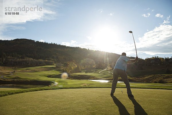 Sonnenuntergang  fahren  Golfspieler  Colorado