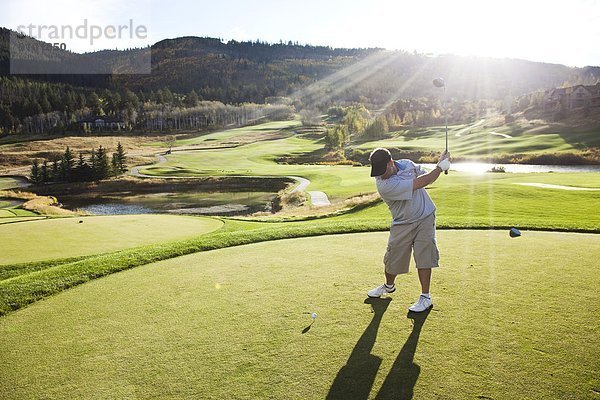 Sonnenuntergang  fahren  Golfspieler  Colorado