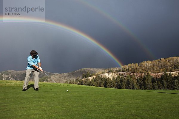 Überraschung  unterhalb  Golfspieler  Colorado  Regenbogen